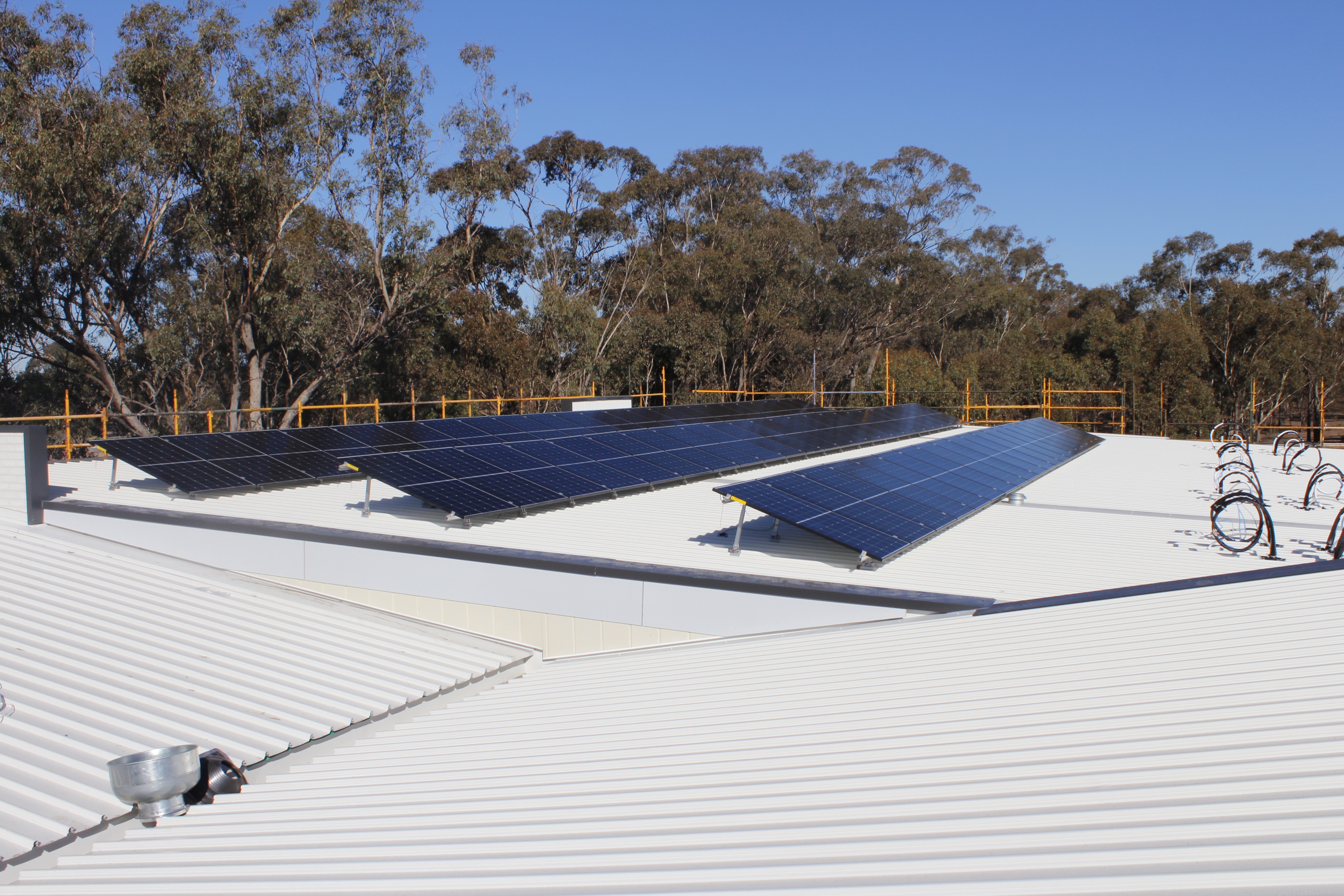 Commercial solar installation on business building
